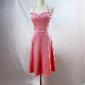 Vintage Betsey Johnson Pink Sweetheart Halter Dress - Size M